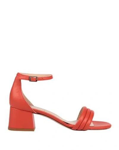 Baldinini Trend Woman Sandals Tomato Red Size 6 Leather
