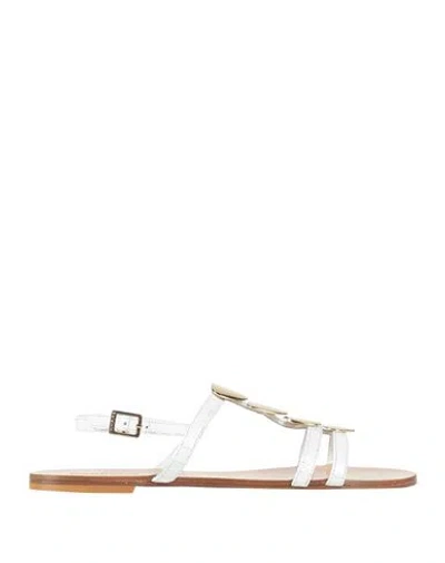 Baldinini Trend Woman Sandals White Size 7 Leather