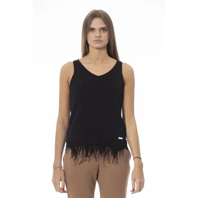 Baldinini Trend Wool Tank Women's Top In Black