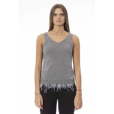 Baldinini Trend Wool Tank Women's Top In Gray