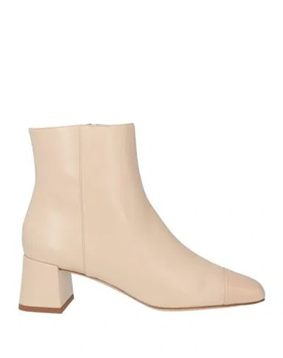 Baldinini Woman Ankle Boots Beige Size 6 Leather In Neutral