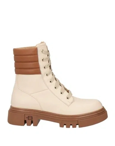 Baldinini Woman Ankle Boots Beige Size 7.5 Calfskin