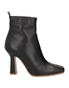 Baldinini Woman Ankle Boots Black Size 11 Leather In Black
