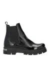 Baldinini Woman Ankle Boots Black Size 11 Soft Leather In Black