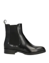 Baldinini Woman Ankle Boots Black Size 8 Leather, Elastic Fibres In Black