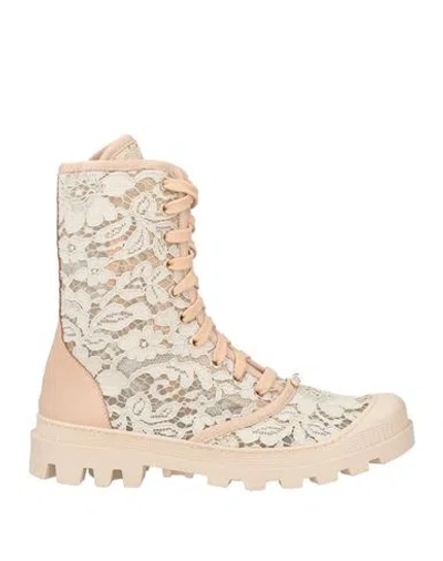 Baldinini Woman Ankle Boots Blush Size 8 Leather, Textile Fibers In Pink