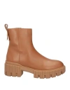 Baldinini Woman Ankle Boots Camel Size 8 Calfskin In Beige