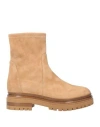 Baldinini Woman Ankle Boots Camel Size 11 Soft Leather In Beige
