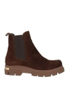 Baldinini Woman Ankle Boots Dark Brown Size 11 Soft Leather In Brown