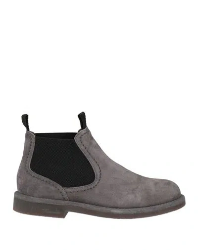 Baldinini Woman Ankle Boots Grey Size 8.5 Leather In Gray