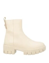 Baldinini Woman Ankle Boots Ivory Size 8 Calfskin In White