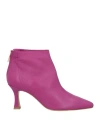 Baldinini Woman Ankle Boots Magenta Size 6 Leather