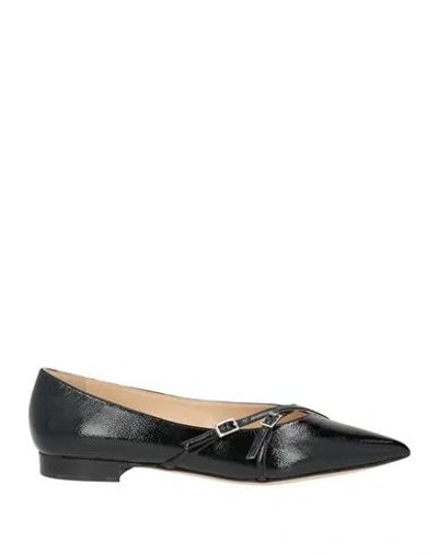 Baldinini Woman Ballet Flats Black Size 10 Leather