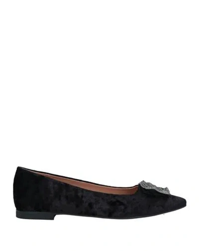 Baldinini Woman Ballet Flats Black Size 11 Synthetic Fibers