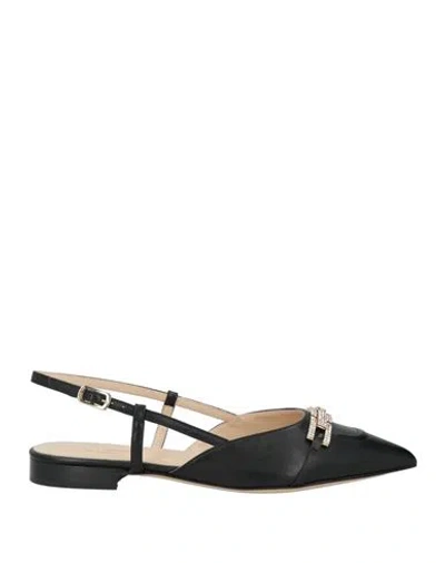 Baldinini Woman Ballet Flats Black Size 8 Leather