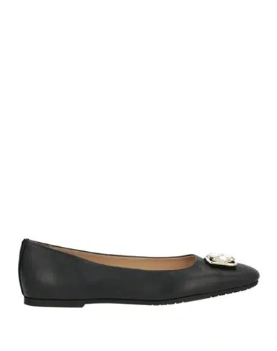Baldinini Woman Ballet Flats Black Size 8 Leather