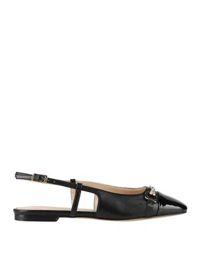 Baldinini Woman Ballet Flats Black Size 8 Leather