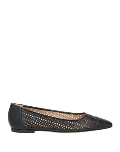 Baldinini Woman Ballet Flats Black Size 9 Calfskin