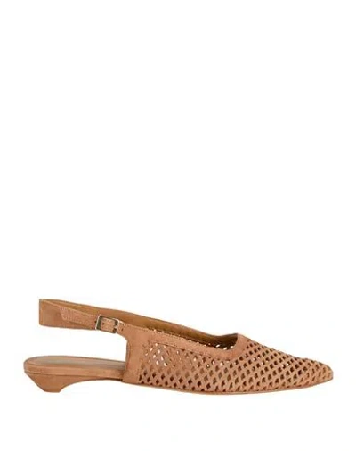 Baldinini Woman Ballet Flats Camel Size 7 Leather In Neutral