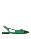 Baldinini Woman Ballet Flats Emerald Green Size 6 Soft Leather In Green