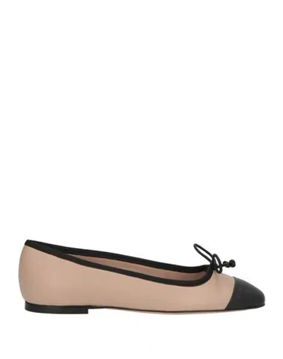 Baldinini Woman Ballet Flats Light Brown Size 5 Leather In Beige