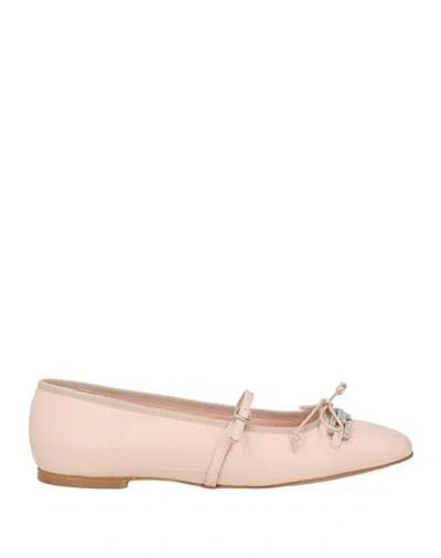 Baldinini Woman Ballet Flats Light Pink Size 8 Leather