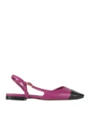 Baldinini Woman Ballet Flats Mauve Size 9 Soft Leather In Purple