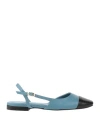Baldinini Woman Ballet Flats Pastel Blue Size 11 Soft Leather