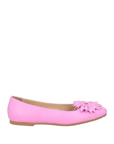 Baldinini Woman Ballet Flats Pink Size 8 Leather