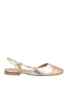 Baldinini Woman Ballet Flats Platinum Size 11 Soft Leather In Grey