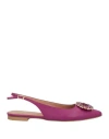 Baldinini Woman Ballet Flats Deep Purple Size 11 Soft Leather