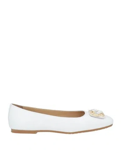 Baldinini Woman Ballet Flats White Size 7.5 Leather