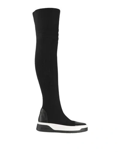 Baldinini Woman Boot Black Size 8 Leather, Textile Fibers