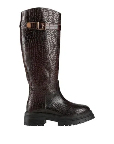 Baldinini Woman Boot Dark Brown Size 8 Leather