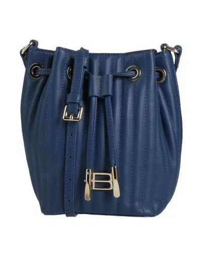Baldinini Woman Cross-body Bag Blue Size - Calfskin, Pvc - Polyvinyl Chloride