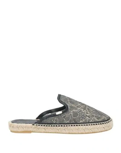 Baldinini Woman Espadrilles Black Size 8 Leather, Textile Fibers