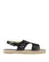 Baldinini Woman Espadrilles Black Size 8 Leather