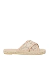 Baldinini Woman Espadrilles Blush Size 7 Leather, Textile Fibers In Pink