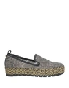 Baldinini Woman Espadrilles Lead Size 7 Textile Fibers, Leather In Grey
