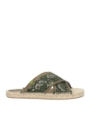 Baldinini Woman Espadrilles Military Green Size 8 Textile Fibers
