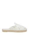 Baldinini Woman Espadrilles White Size 6 Leather, Textile Fibers
