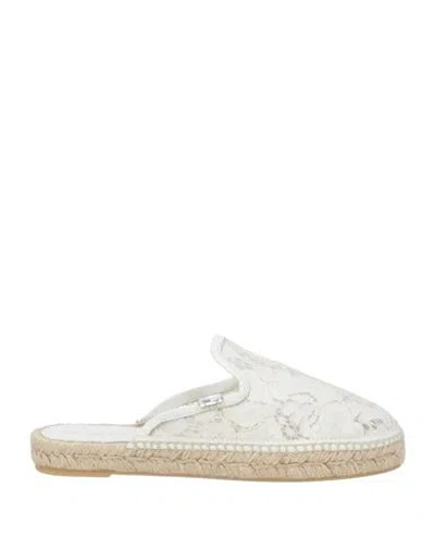 Baldinini Woman Espadrilles White Size 6 Leather, Textile Fibers