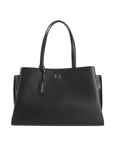 Baldinini Woman Handbag Black Size - Calfskin, Pvc - Polyvinyl Chloride In White