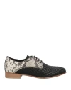Baldinini Woman Lace-up Shoes Black Size 10 Soft Leather In Black
