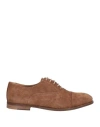 Baldinini Woman Lace-up Shoes Camel Size 6 Leather In Beige