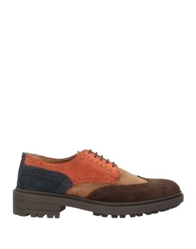 Baldinini Woman Lace-up Shoes Dark Brown Size 8 Leather