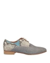 Baldinini Woman Lace-up Shoes Grey Size 9 Soft Leather