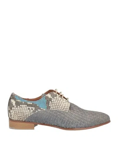 Baldinini Woman Lace-up Shoes Grey Size 9 Soft Leather