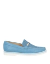 Baldinini Woman Loafers Azure Size 5 Leather In Blue