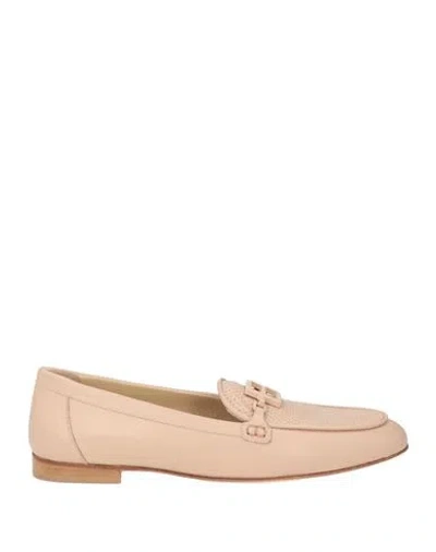 Baldinini Woman Loafers Beige Size 7.5 Calfskin In Pink